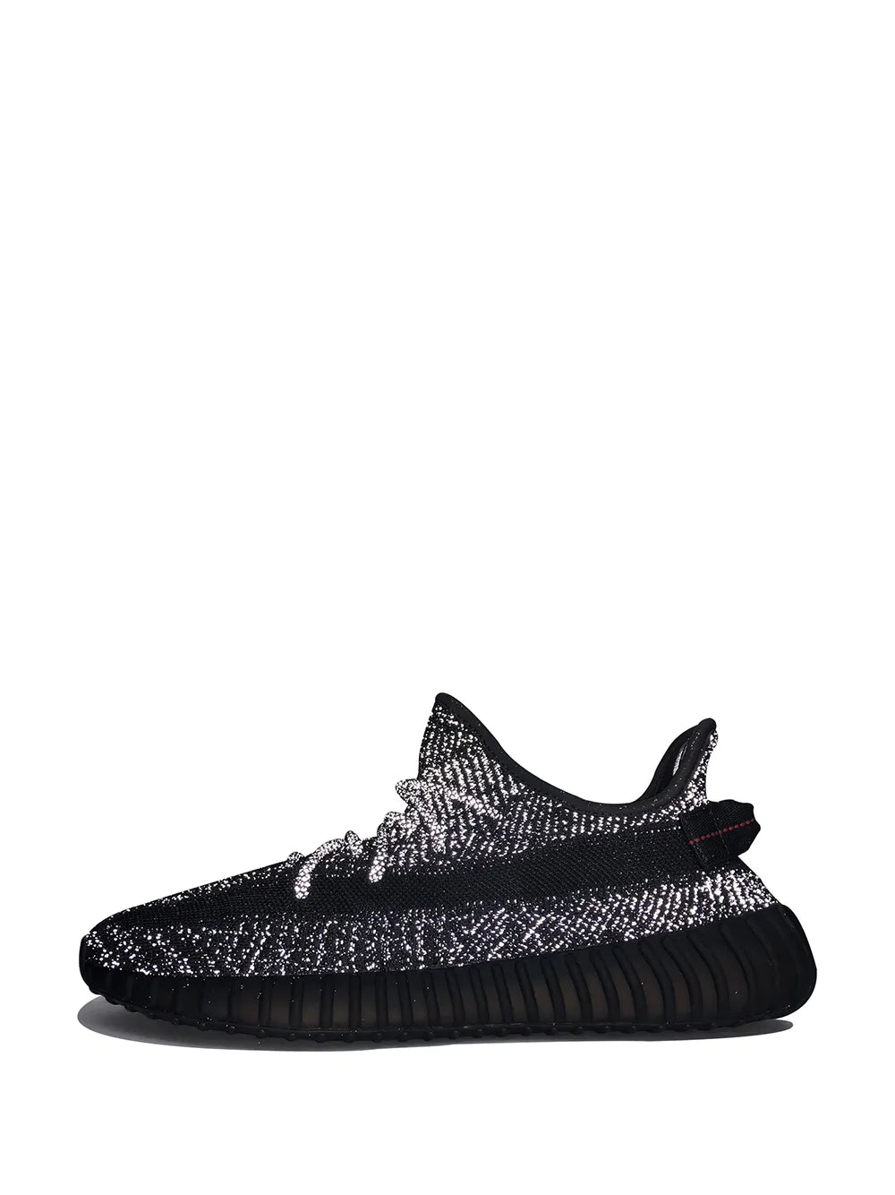 adidas Yeezy Boost 350 V2 Reflective Black - Static Sneakers — Black — Size US M 5.5 - US W 7 — Detail View