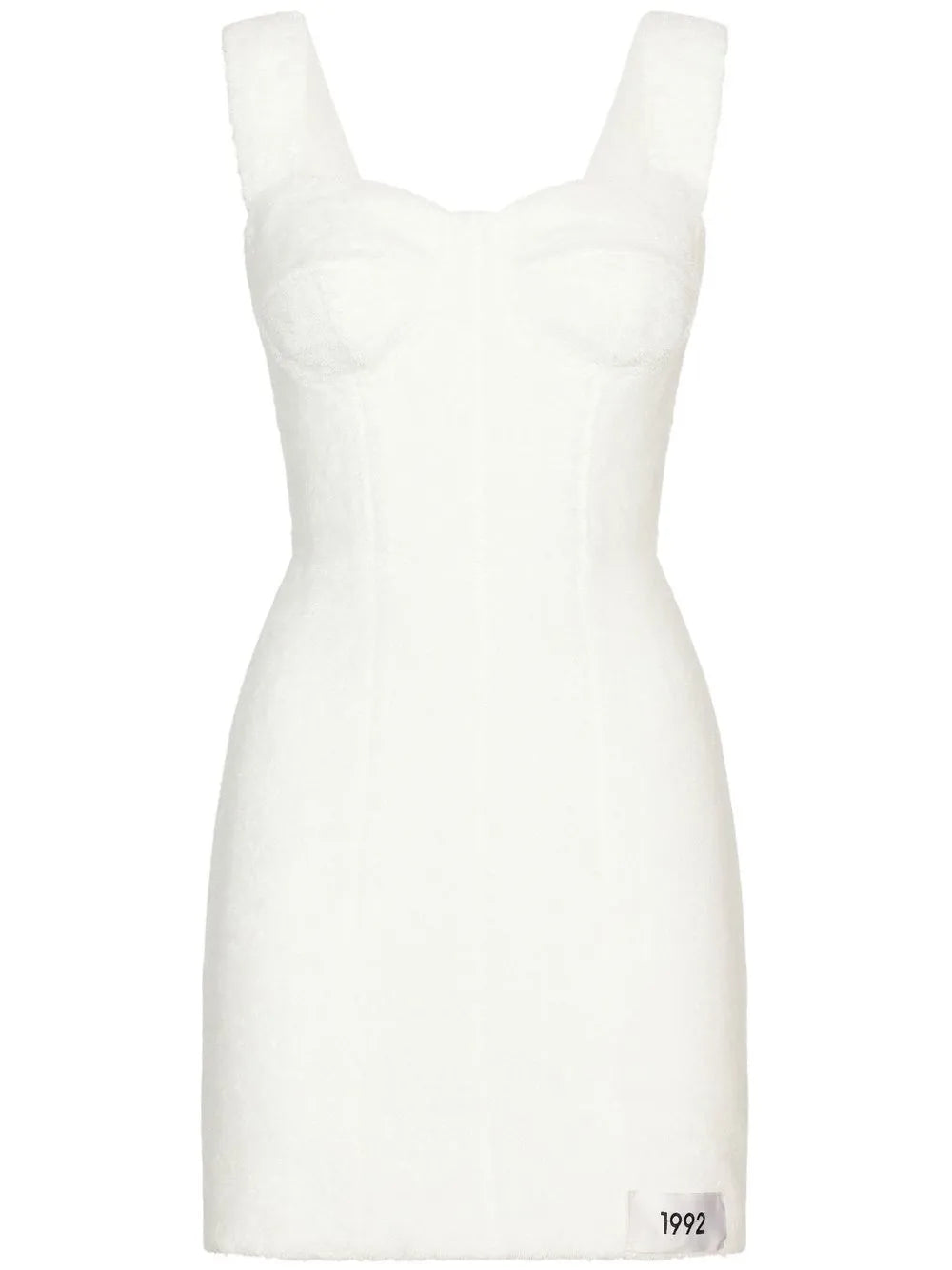 Dolce Gabbana Kim Dolcegabbana Terrycloth Minidress — White — Size XS — Front View