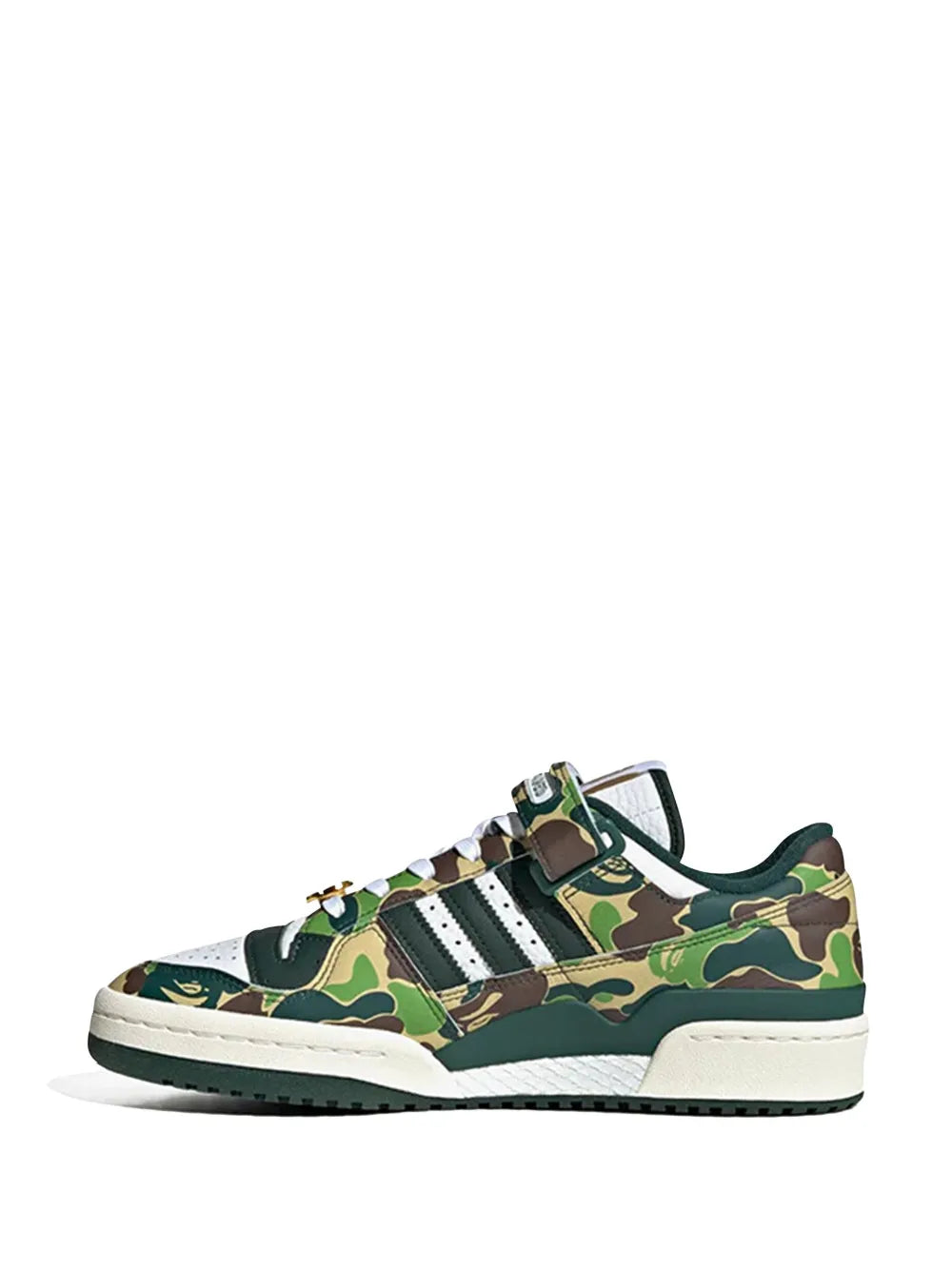adidas X Bape Forum 84 Low 30Th Anniversary Green Camo Sneakers — Green — Size US M 8 - US W 9.5 — Lifestyle View