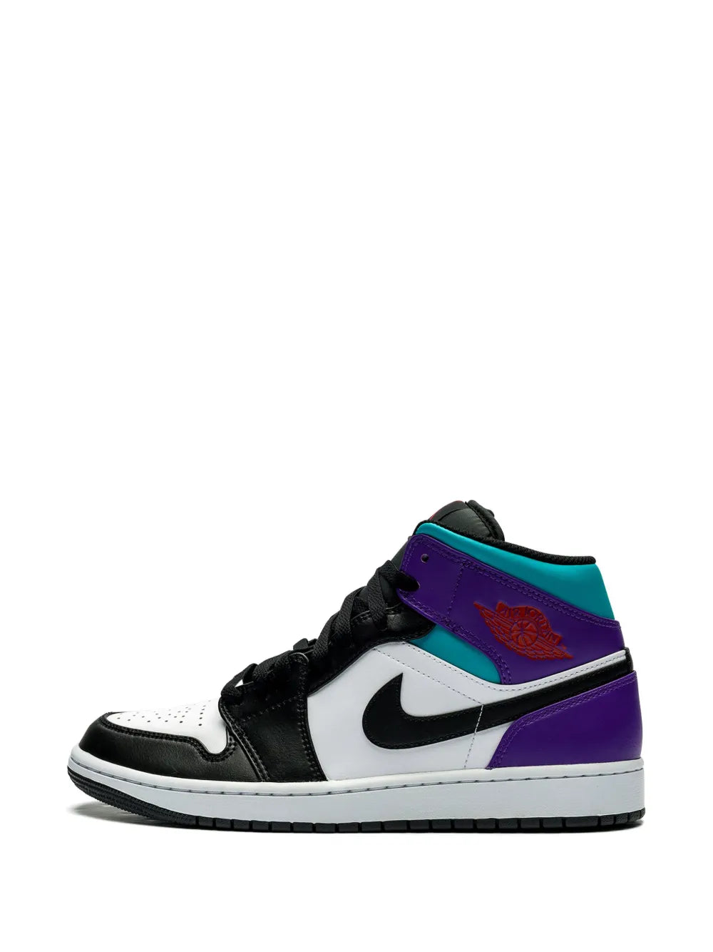 Air Jordan 1 Mid Aqua Sneakers — Black — Size US M 9.5 - US W 11 — Detail View