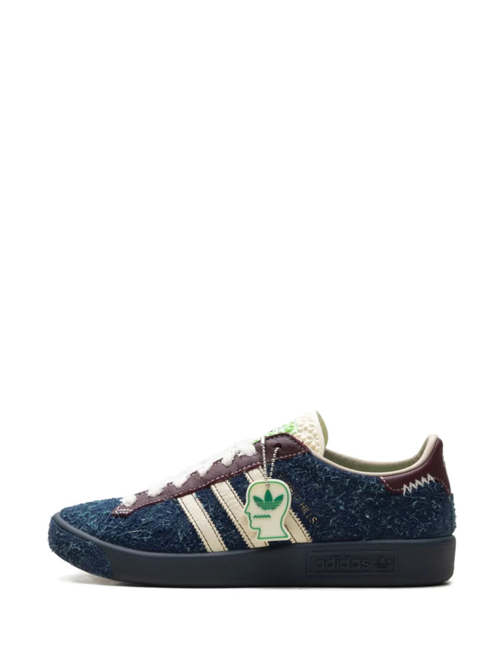 adidas X Brain Dead Forest Hills Three-Stripe Sneakers — Dark Blue — Size US M 8 - US W 9.5 — Top View