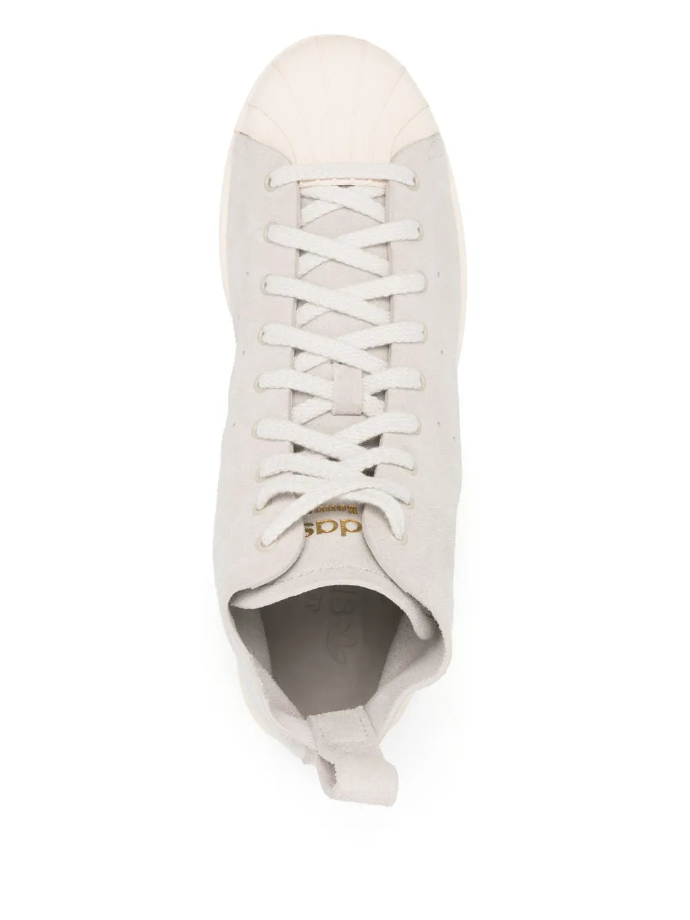 adidas Superstar Hi Sneakers — Light Grey — Size US M 4 - US W 5.5 — Top View