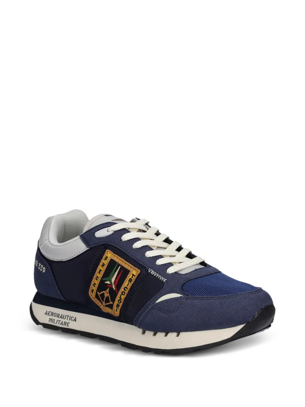 Aeronautica Militare Patch-Detail Sneakers — Navy Blue — Size US M 5.5 - US W 7 — Detail View
