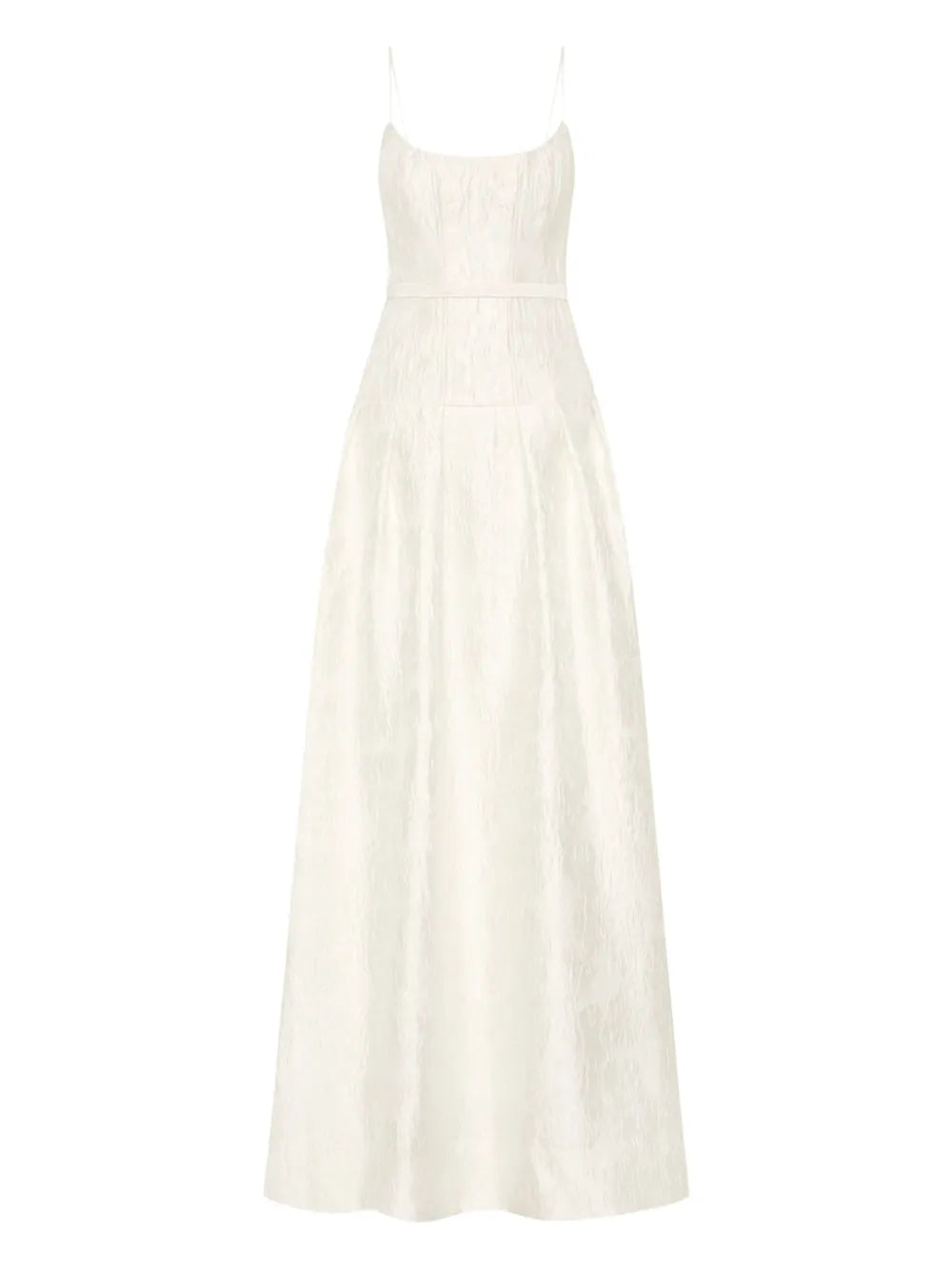 Rebecca Vallance Vanilla Dreams Textured Panelled Gown — Red/ Ivory — Size XS — Front View