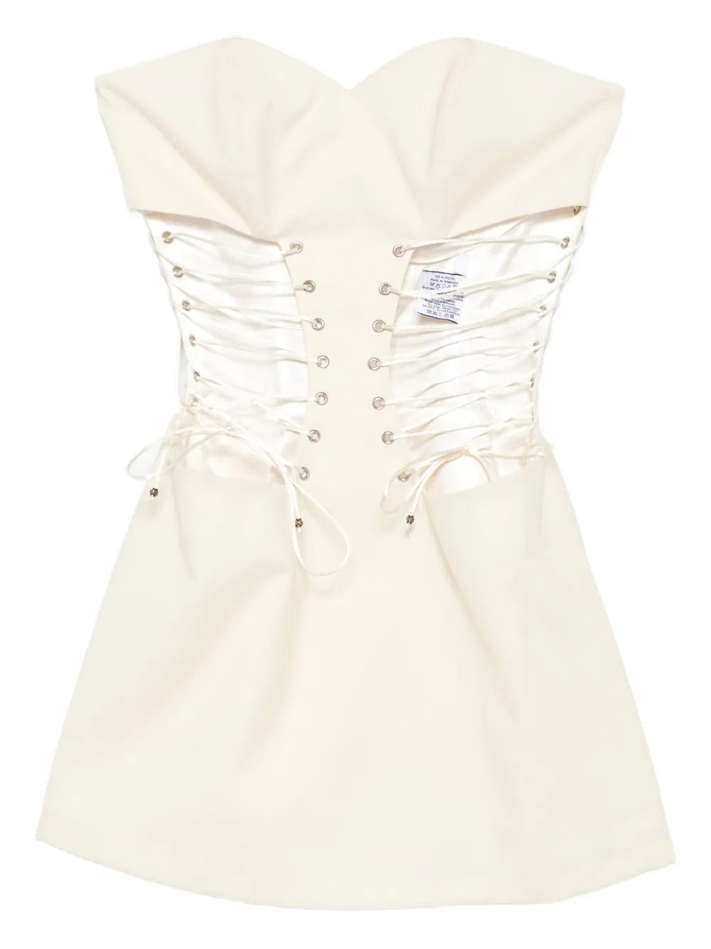 Vestiaire Dun Oiseau Libre Lace Up Corset Mini Dress — White — Size XS — Front View