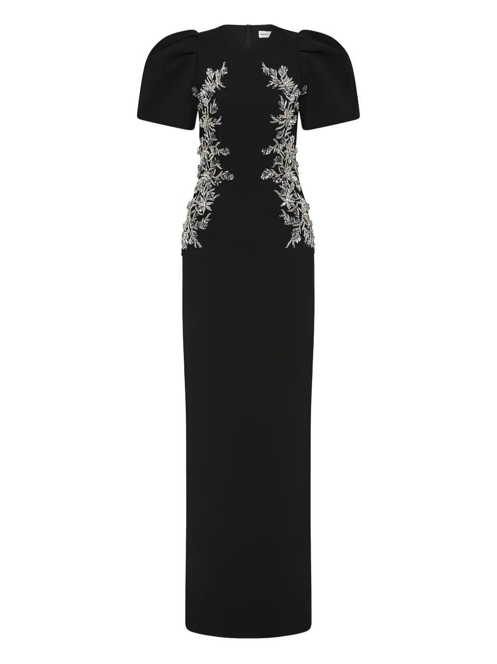 Rebecca Vallance Zephyr Puff Sleeve Maxi Dress — Black — Size XS — Front View