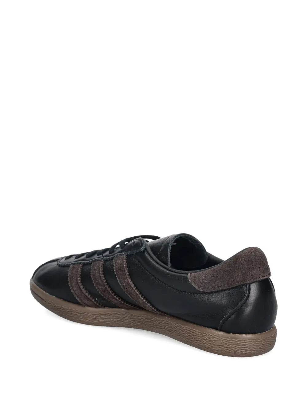 adidas Tobacco Three-Stripe Lace-Up Sneakers — Black — Size US M 11.5 - US W 13 — Detail View