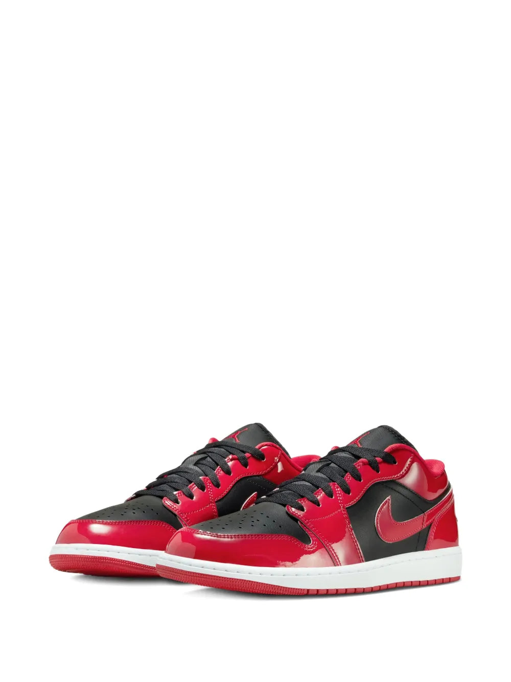 Air Jordan 1 Low Sneakers — Red / Black — Size US M 10.5 - US W 12 — Side View