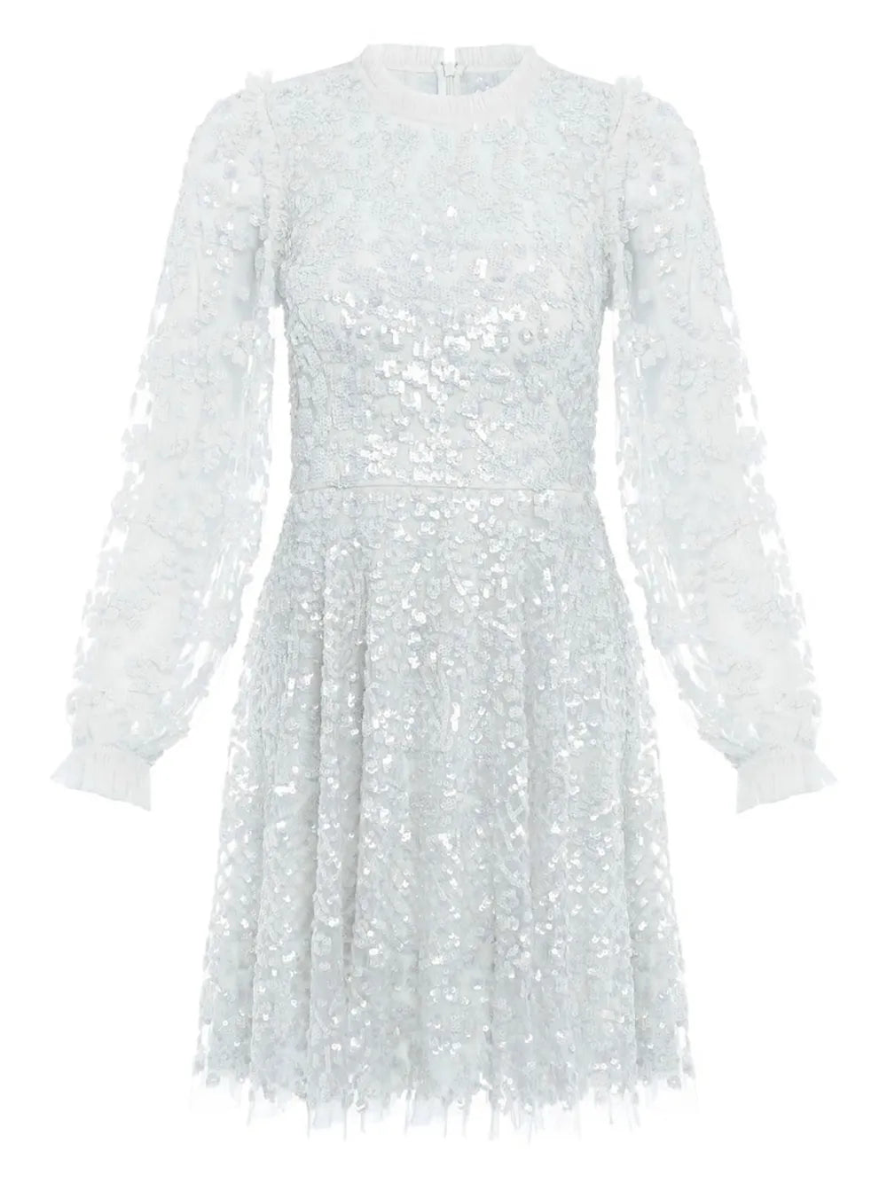 Needle Thread Seren Sequin Embellished Floral Dress — Blue — Size XXL — Front View
