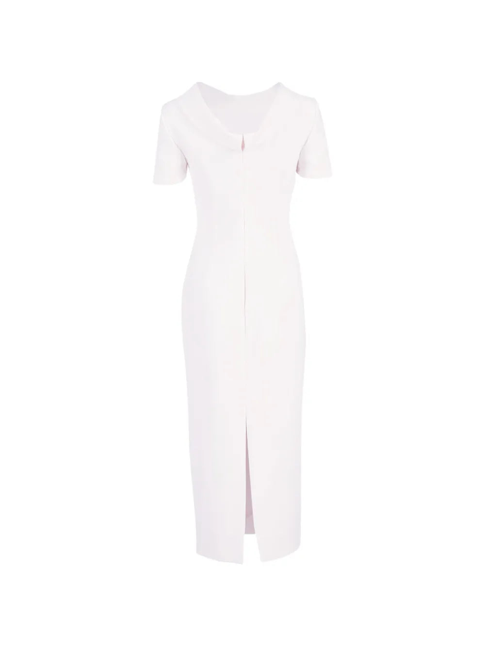 Roland Mouret Crepe Midi Dress — Beige/ Cream — Size S — Front View