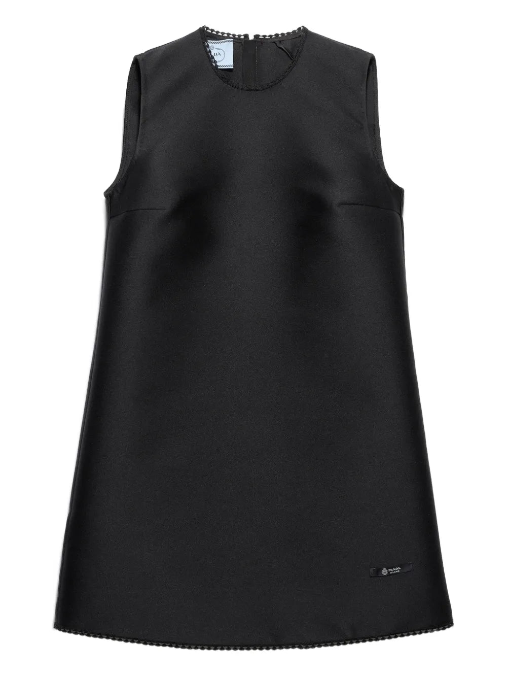 Prada Lace Collar Scuba Mini Dress — Black — Size XS — Front View