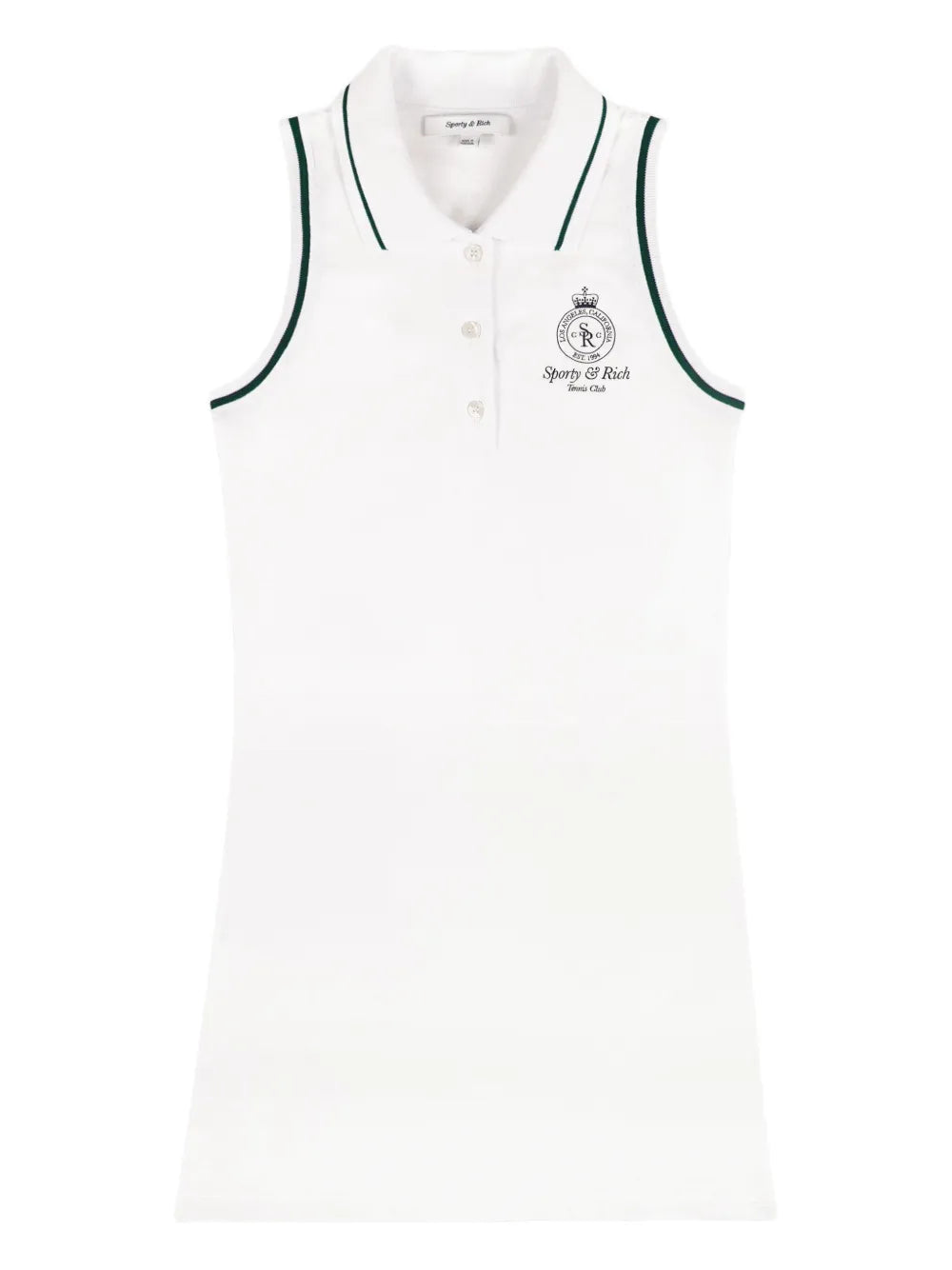 Sporty Rich Sleeveless Mini Dress — White — Size S — Front View