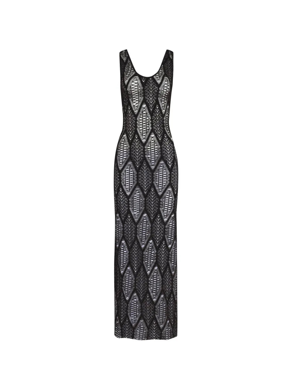 Amir Slama X Jade Picon Openwork Scoop Neck Maxi Dress — Black — Size XS — Front View