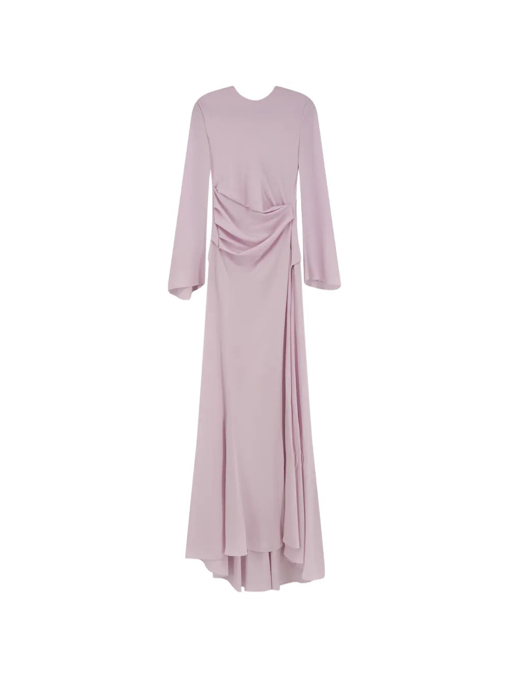 Alexander Mcqueen Long Sleeve Draped Maxi Dress — Red/ Pink — Size XS — Front View