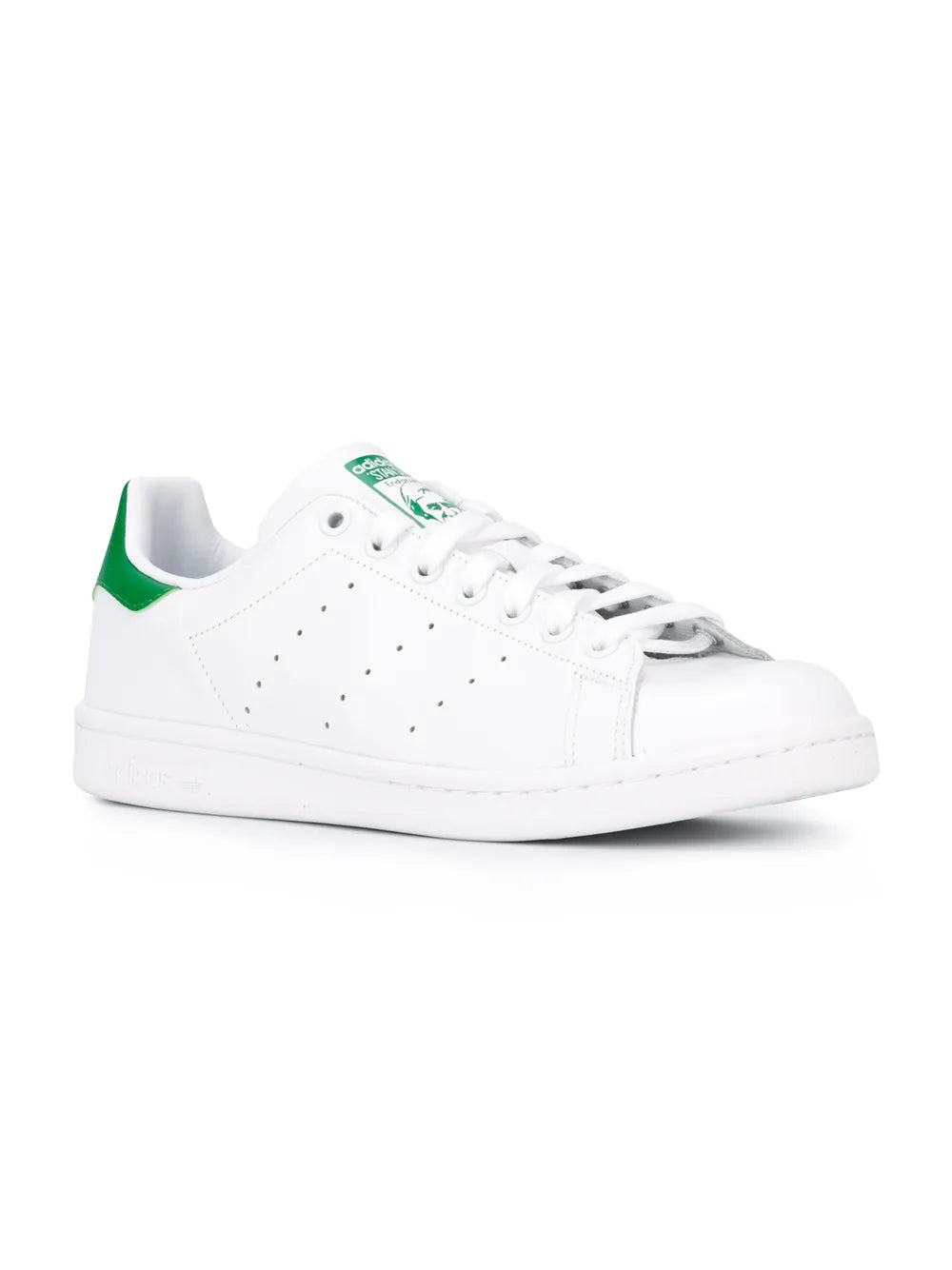 adidas Stan Smith Leather Sneakers — White/Green — Size US M 8 - US W 9.5 — Detail View
