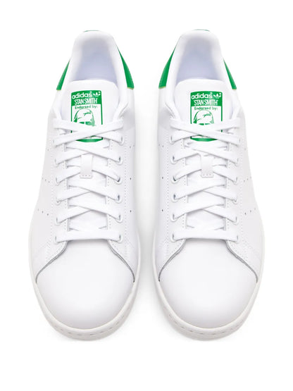 adidas Stan Smith Leather Sneakers — White/Green — Size US M 8 - US W 9.5 — Side View