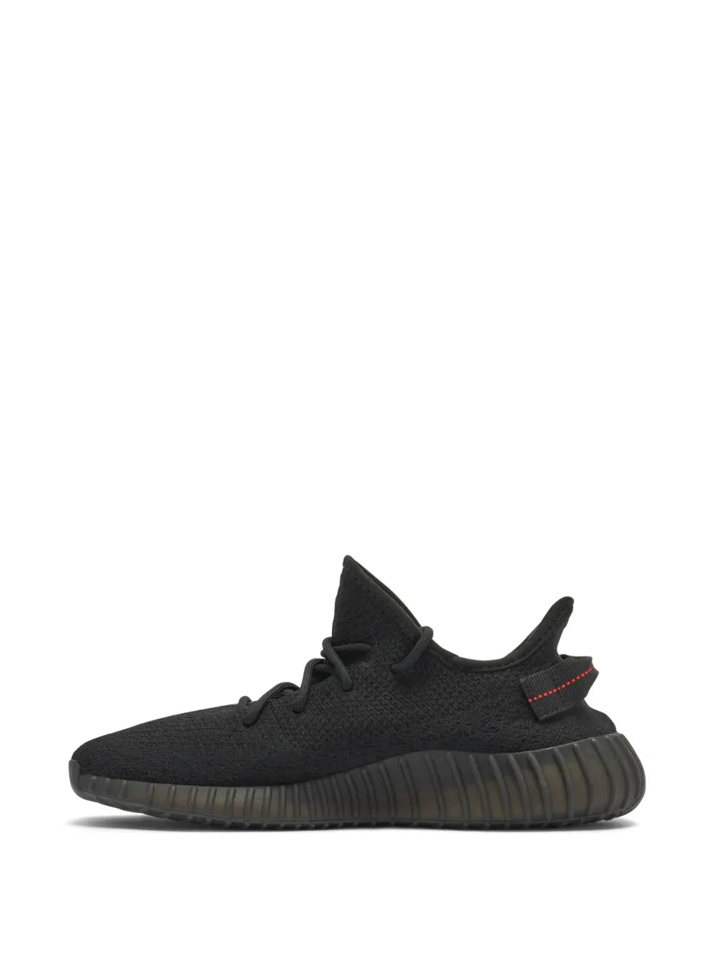 adidas Yeezy Boost 350 V2 Bred Sneakers — Black/Red — Size US M 9 - US W 10.5 — Top View