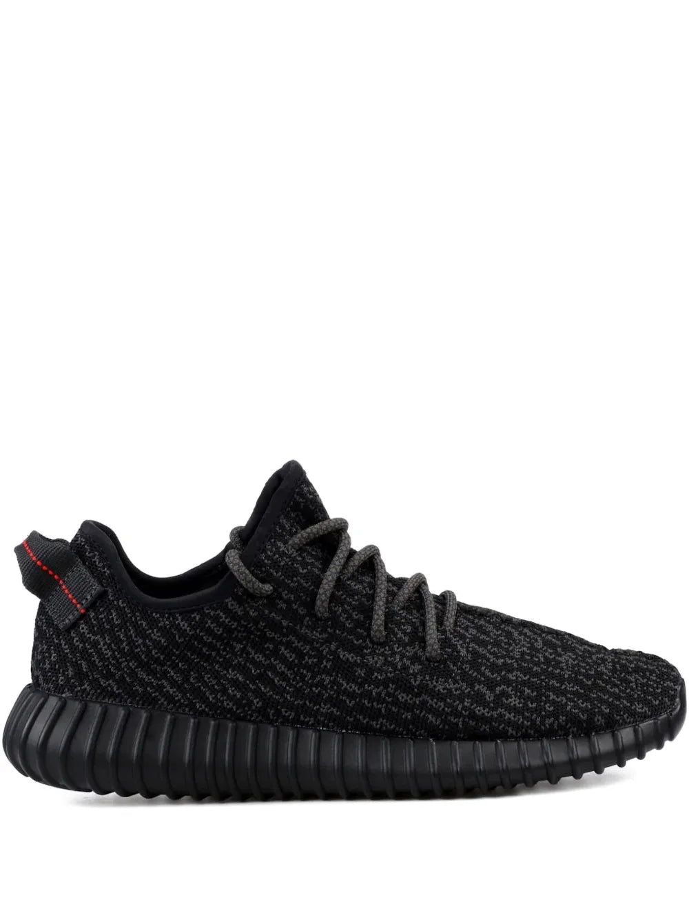 adidas Yeezy Boost 350 Pirate Black - 2016 Release Sneakers — Black — Size US M 9 - US W 10.5 — Front View