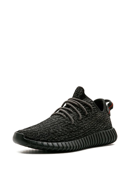 adidas Yeezy Boost 350 In Pirate Black Sneakers — Black — Size US M 9 - US W 10.5 — Top View