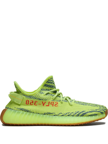 adidas Yeezy Boost 350 V2 Semi Frozen Sneakers — Neon Green — Size US M 5.5 - US W 7 — Front View