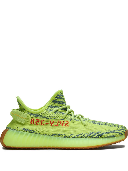 adidas Yeezy Boost 350 V2 Semi Frozen Sneakers — Neon Green — Size US M 5.5 - US W 7 — Front View