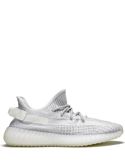 adidas Yeezy Boost 350 V2 Reflective Static Sneakers — White/Grey — Size US M 5.5 - US W 7 — Front View