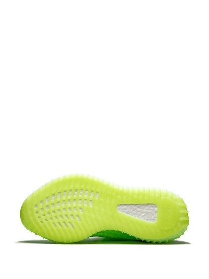 adidas Yeezy Boost 350 V2 Glow In The Dark Sneakers — Fluorescent Green — Size US M 5.5 - US W 7 — Top View