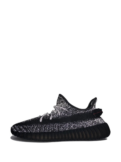 adidas Yeezy Boost 350 V2 Reflective Black - Static Sneakers — Black — Size US M 5.5 - US W 7 — Detail View