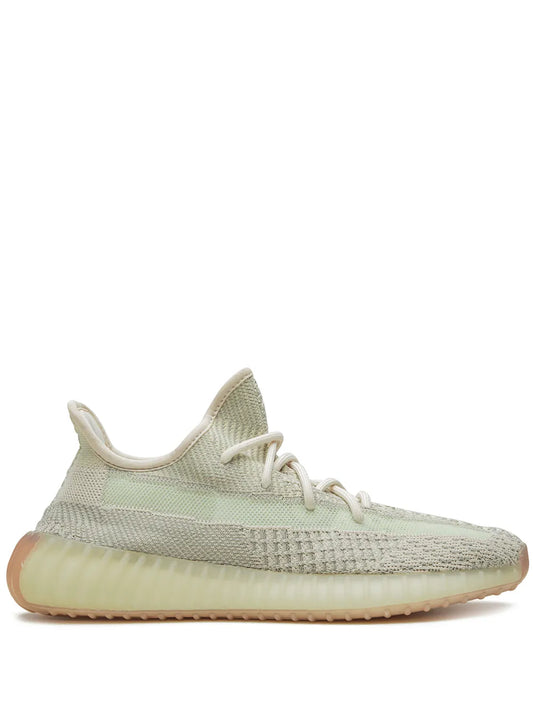 adidas Yeezy Boost 350 V2 Citrin Reflective  Sneakers — Light Grey/Light Green — Size US M 11 - US W 12.5 — Front View