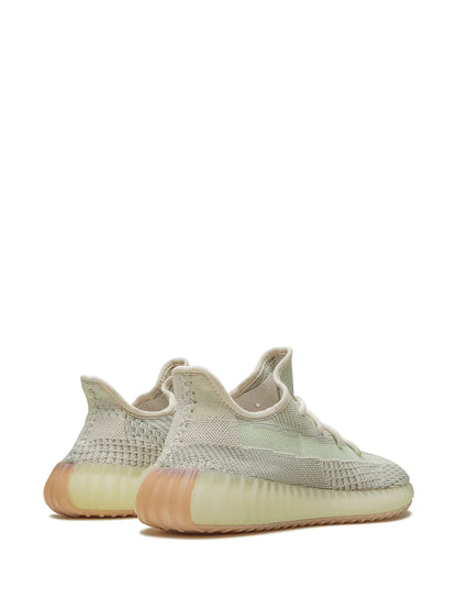 adidas Yeezy Boost 350 V2 Citrin Reflective  Sneakers — Light Grey/Light Green — Size US M 11 - US W 12.5 — Back View
