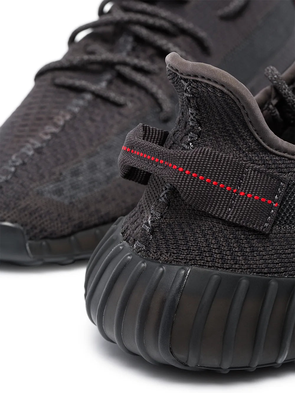 adidas Yeezy Boost 350 V2 Black - Static Sneakers — Black — Size US M 9 - US W 10.5 — Back View
