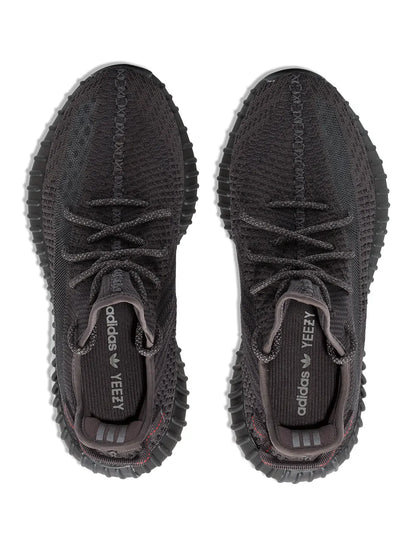 adidas Yeezy Boost 350 V2 Black - Static Sneakers — Black — Size US M 9 - US W 10.5 — Top View