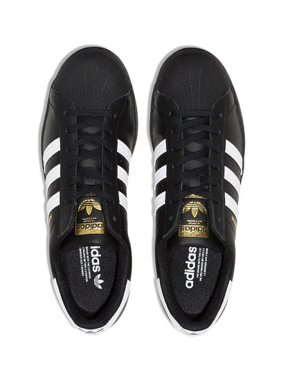 adidas Superstar Black/White Low-Top Sneakers — Same as shown — Size US M 4 - US W 5.5 — Top View