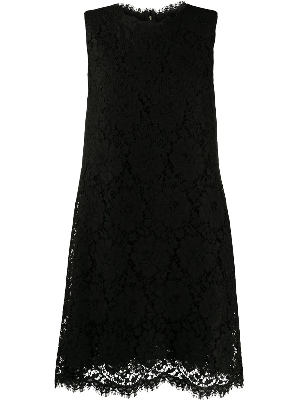 Dolce Gabbana Lace Overlay Sleeveless Minidress — Black — Size XS — Front View