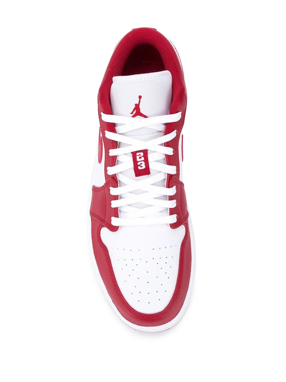 Air Jordan 1 Low Gym Red Sneakers — Gym Red/White — Size US M 11.5 - US W 13 — Top View