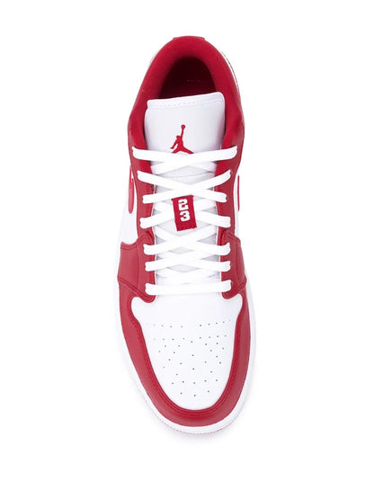Air Jordan 1 Low Gym Red Sneakers — Gym Red/White — Size US M 11.5 - US W 13 — Top View