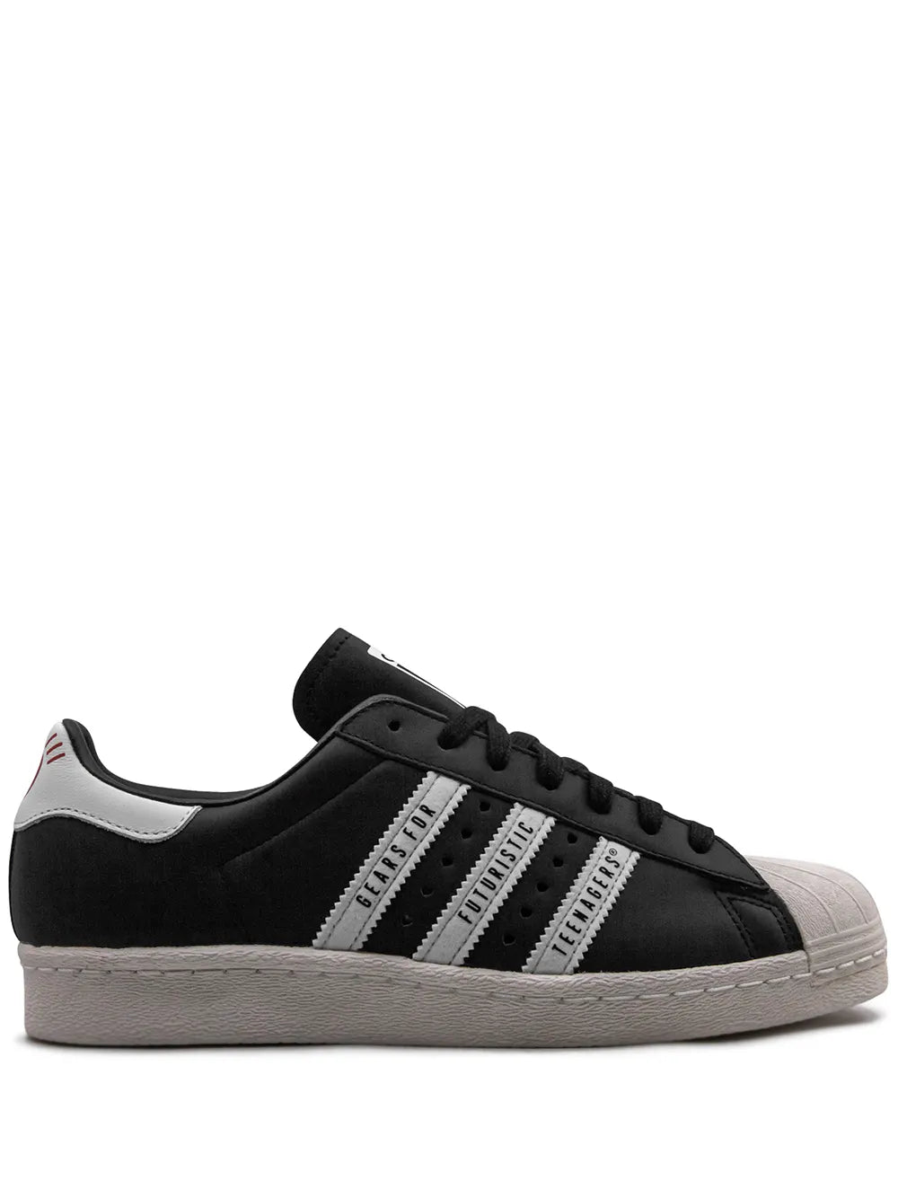 adidas Superstar 80S Human Made Black Sneakers — Black/White — Size US M 4 - US W 5.5 — Front View
