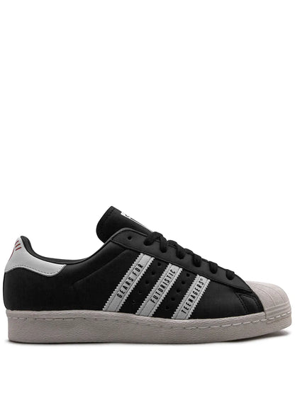 adidas Superstar 80S Human Made Black Sneakers — Black/White — Size US M 4 - US W 5.5 — Front View