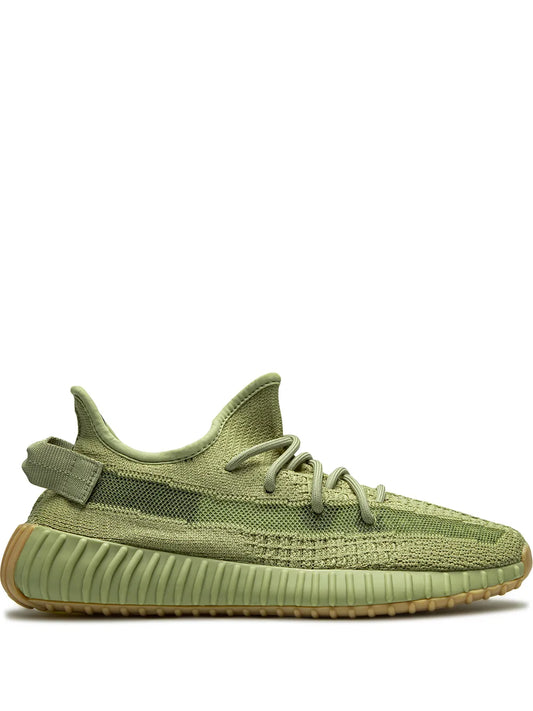 adidas Yeezy Boost 350 V2 Sulfur Sneakers — Sulfur Green — Size US M 5.5 - US W 7 — Front View