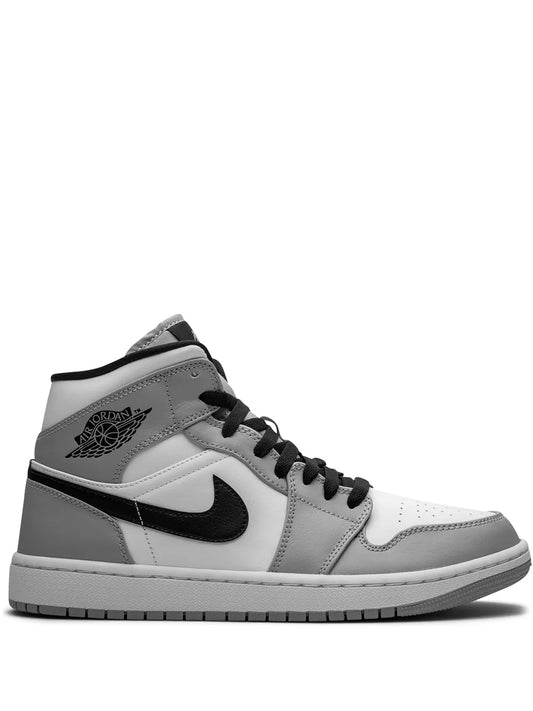 Air Jordan 1 Mid Light Smoke Grey Sneakers — Grey — Size US M 11.5 - US W 13 — Front View