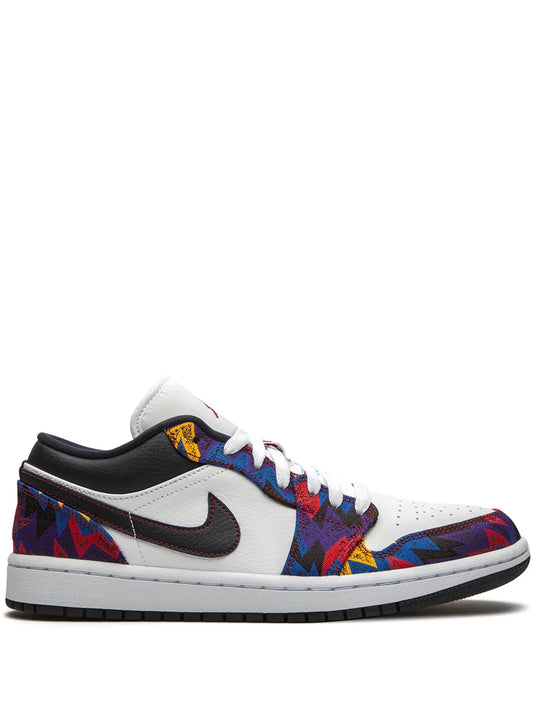 Air Jordan 1 Low Se Nothing But Net Sneakers — White/Dark — Size US M 11.5 - US W 13 — Front View