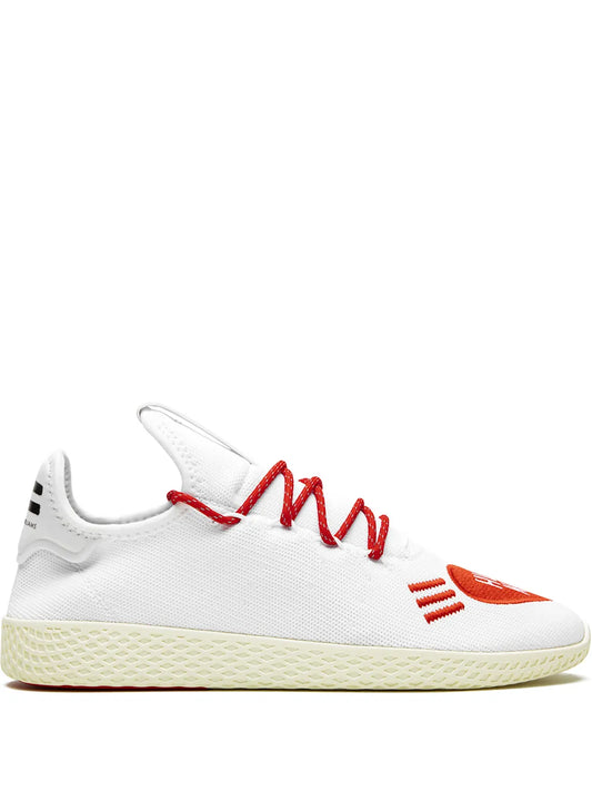 adidas X Pharrell Williams Tennis Hu Human Made Sneakers — White/Scarlet Red — Size US M 10 - US W 11.5 — Front View