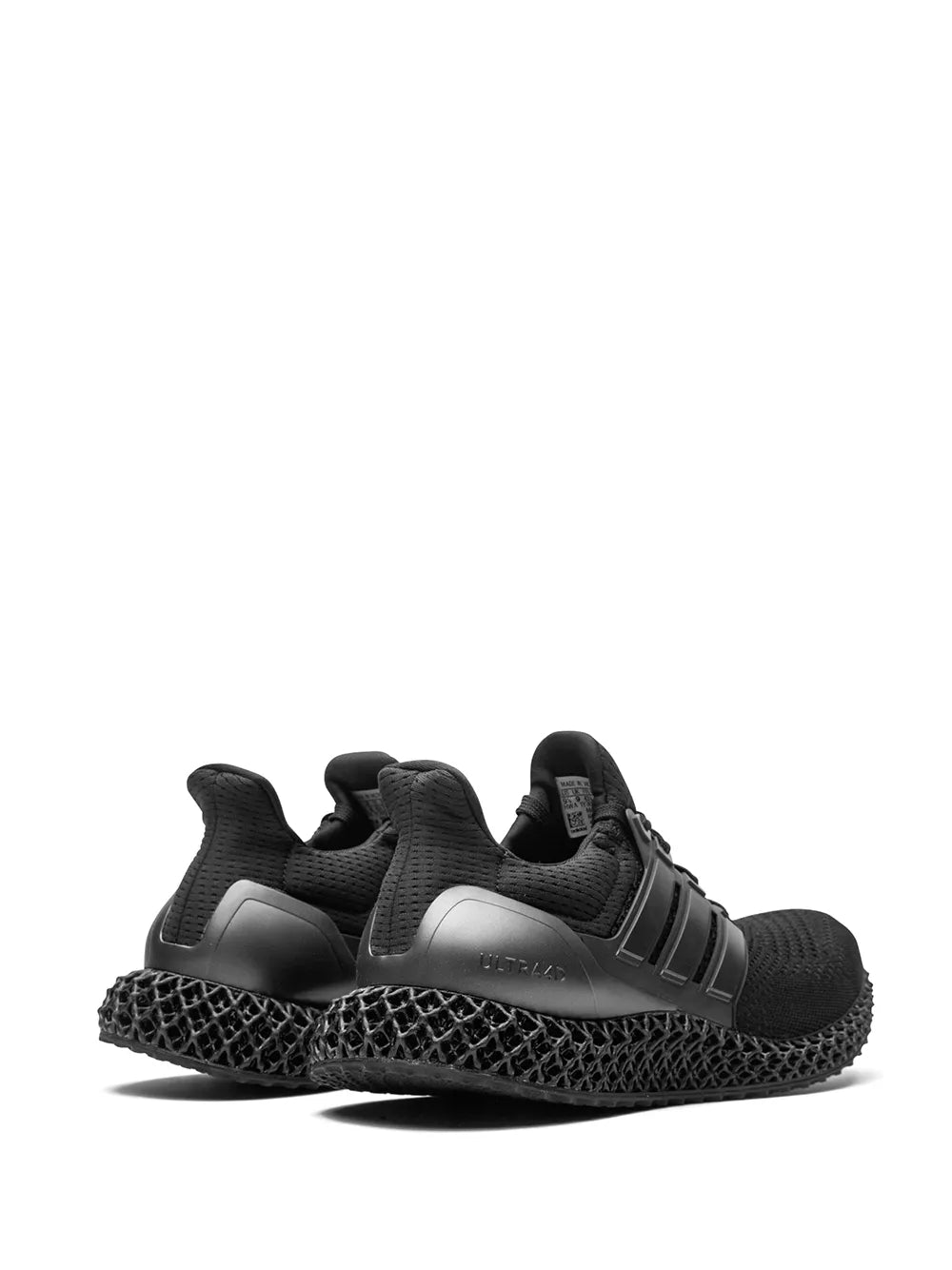 adidas Ultra 4D Triple Black Sneakers — Black — Size US M 5 - US W 6.5 — Back View
