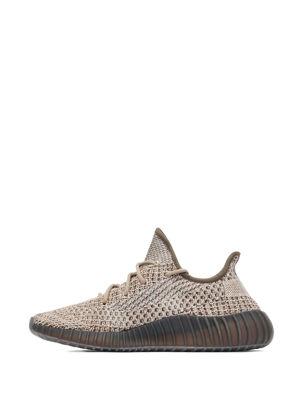 adidas Yeezy Boost 350 V2 Ash Stone Sneakers — Almond Beige/Coral Pink — Size US M 9 - US W 10.5 — Top View