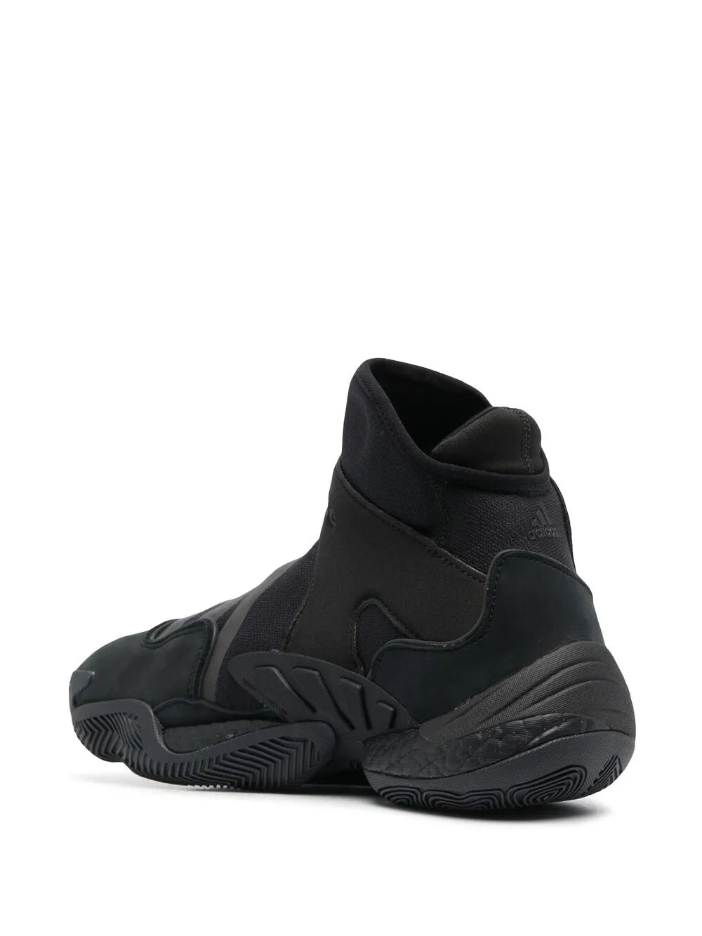 adidas X Pharrell Williams Triple Black High-Top Sneakers — Black — Size US M 10 - US W 11.5 — Back View