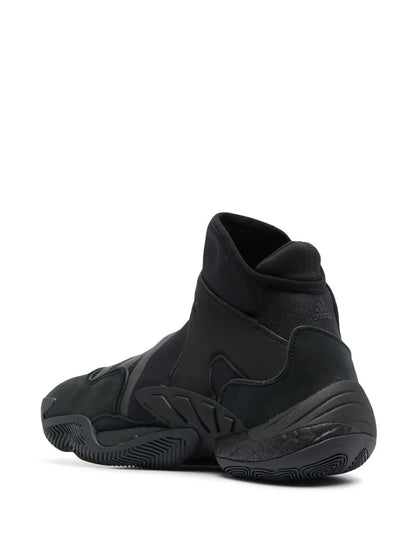 adidas X Pharrell Williams Triple Black High-Top Sneakers — Black — Size US M 10 - US W 11.5 — Back View