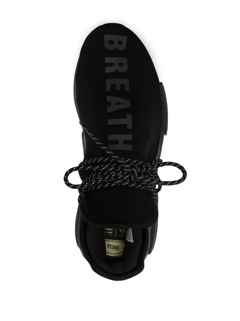 adidas X Pharrell Nmd Hu Black Future Sneakers — Black — Size US M 6 - US W 7.5 — Top View