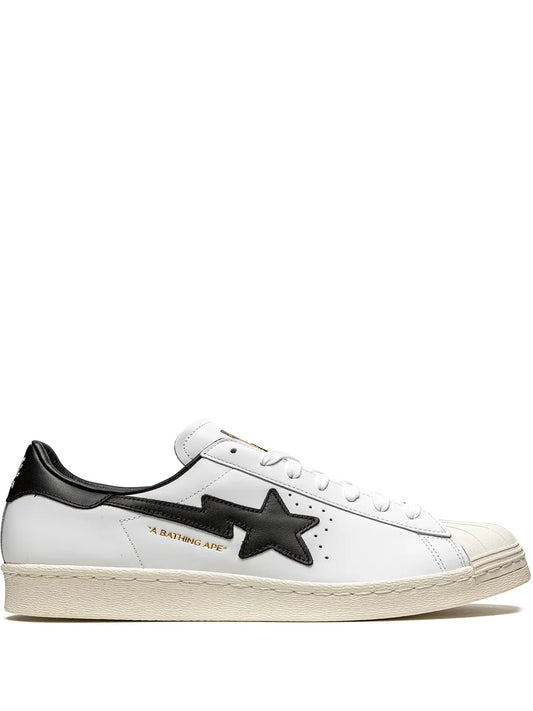 adidas X Bapte Superstar 80S White/Black Sneakers — Same as shown — Size US M 8 - US W 9.5 — Front View