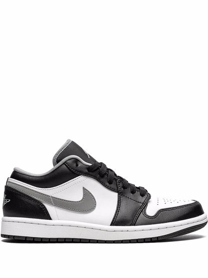 Air Jordan 1 Low Black/Particle Grey Sneakers — Black/White/Particle Grey — Size US M 11.5 - US W 13 — Front View