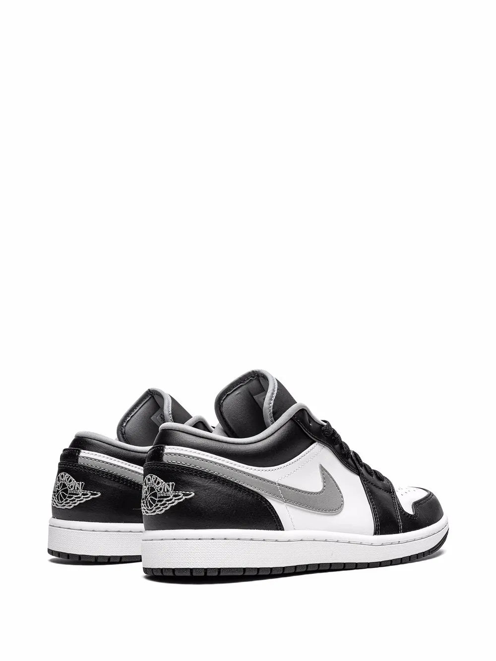 Air Jordan 1 Low Black/Particle Grey Sneakers — Black/White/Particle Grey — Size US M 11.5 - US W 13 — Back View